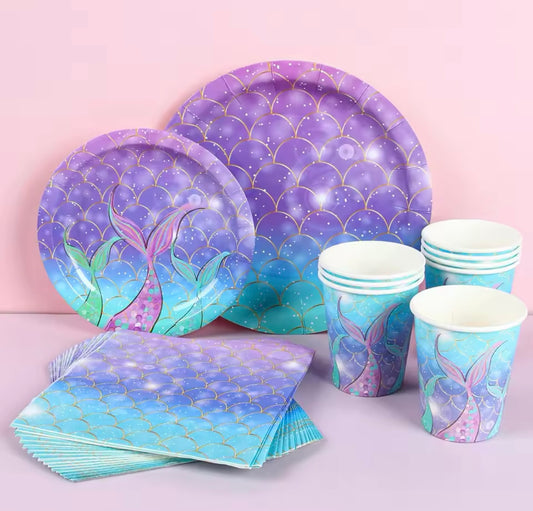 Mermaid Party Mermaid Deep Ocean Tableware Set