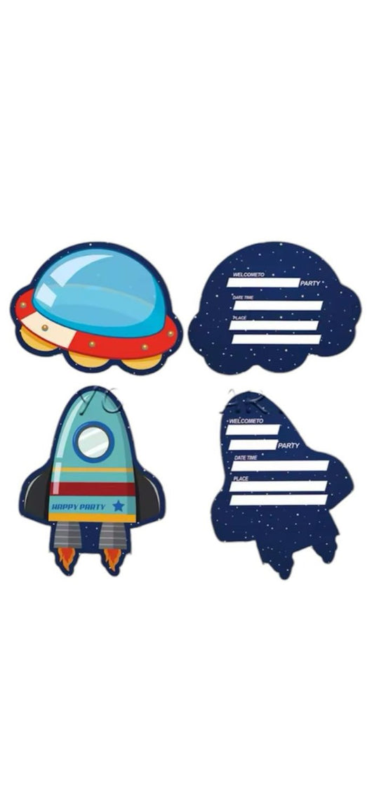 Out Of This World Space Party Rocket/Spaceship Party Invitations