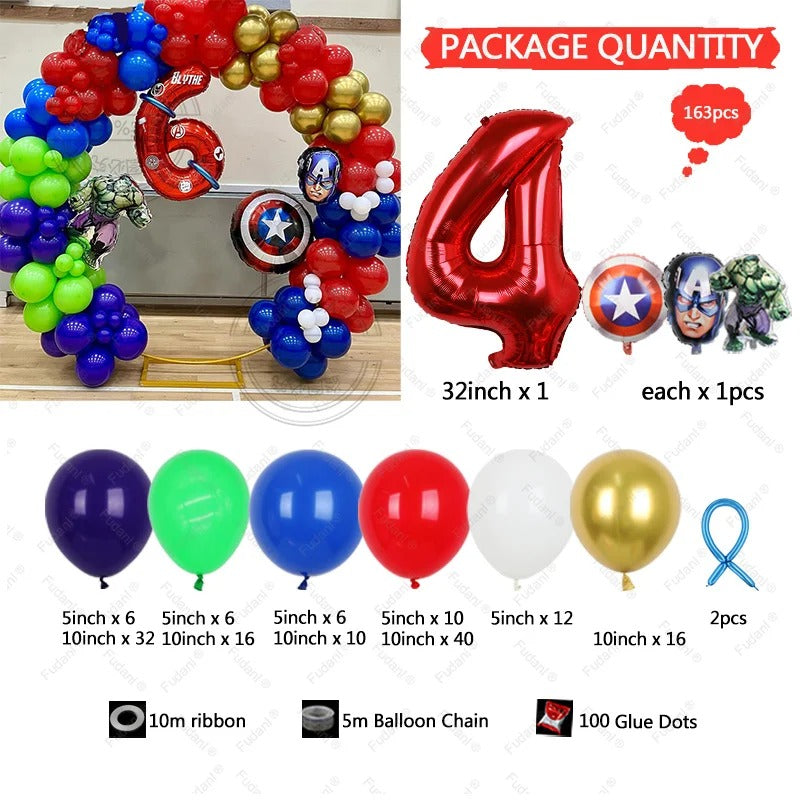 Superhero Party Avengers DIY Balloon Arch Circle (163 pieces)