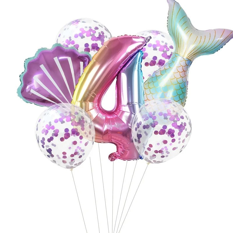 Mermaid Party 7 Piece Mermaid Tail Balloon Set