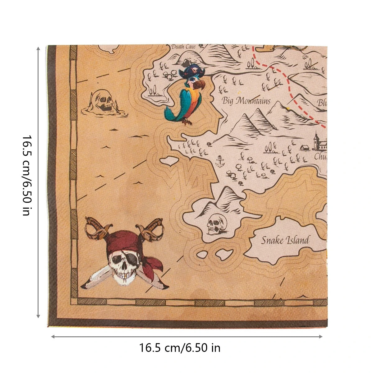 Pirate Party Traditional Treasure Map Tableware Set