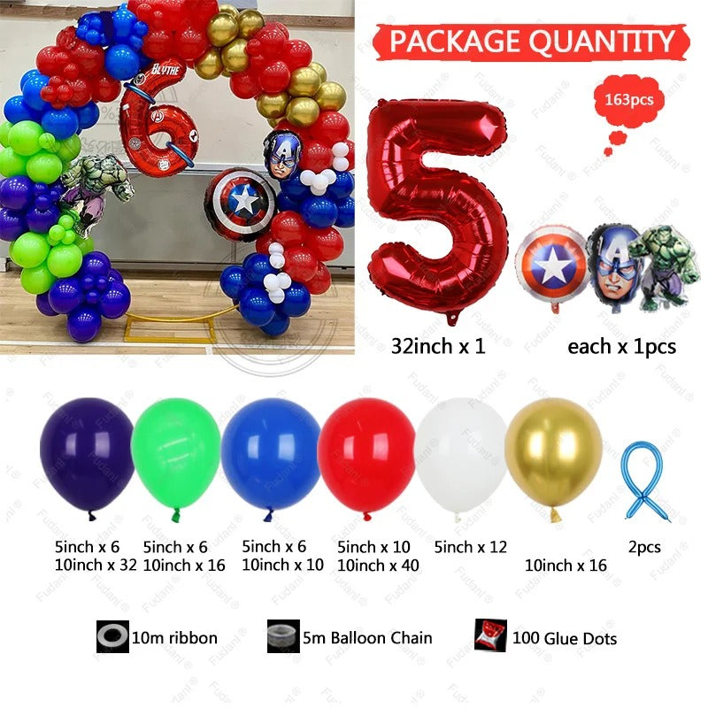 Superhero Party Avengers DIY Balloon Arch Circle (163 pieces)