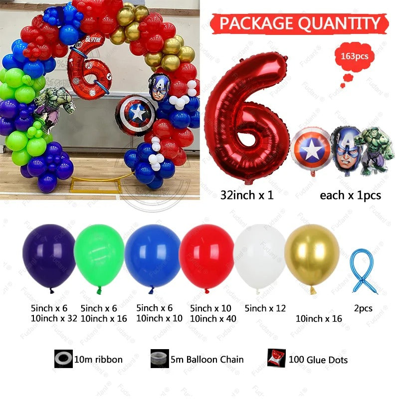 Superhero Party Avengers DIY Balloon Arch Circle (163 pieces)