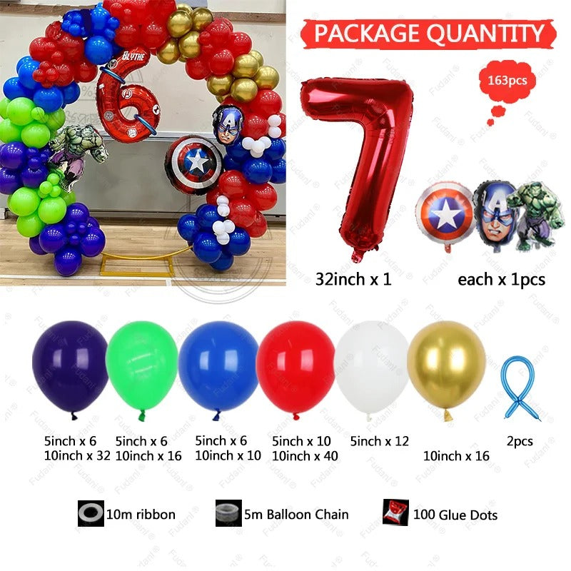 Superhero Party Avengers DIY Balloon Arch Circle (163 pieces)