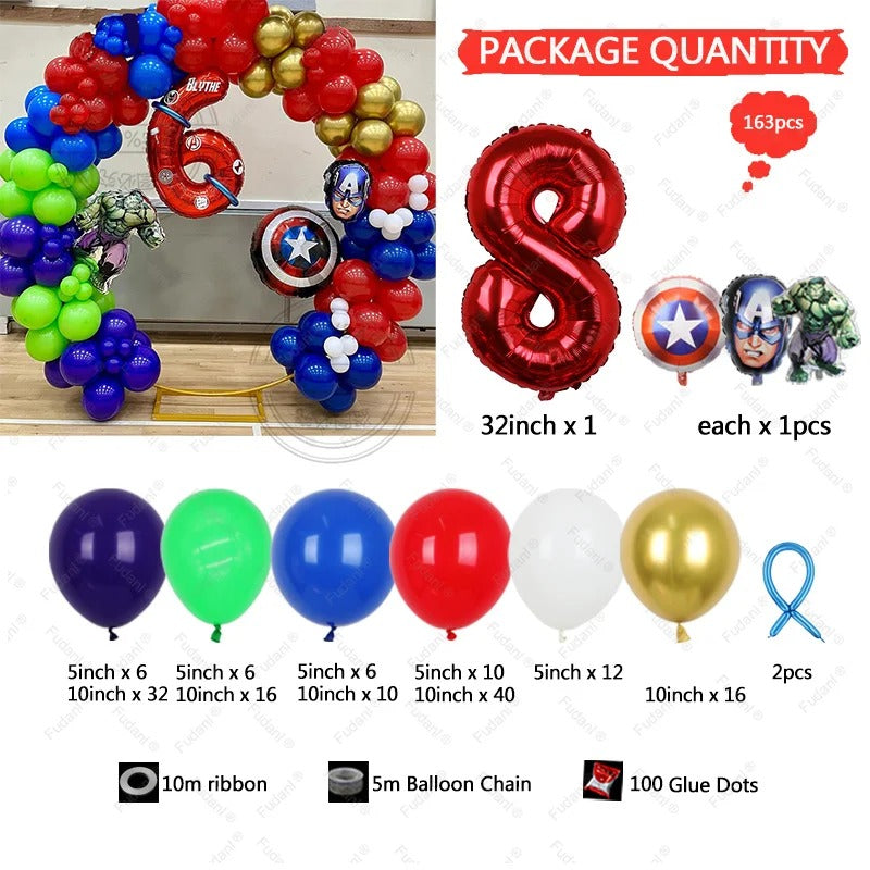 Superhero Party Avengers DIY Balloon Arch Circle (163 pieces)