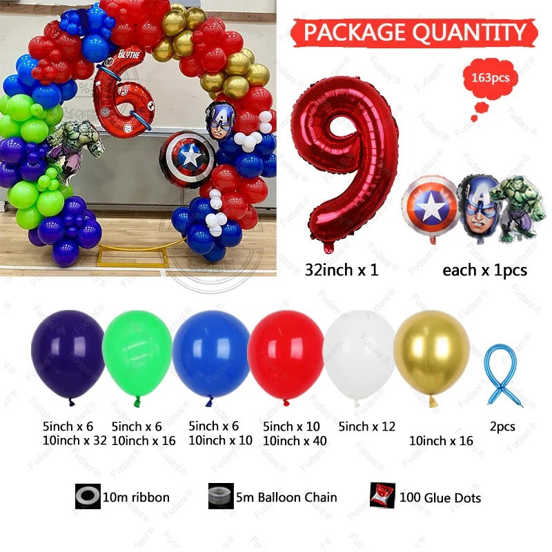 Superhero Party Avengers DIY Balloon Arch Circle (163 pieces)