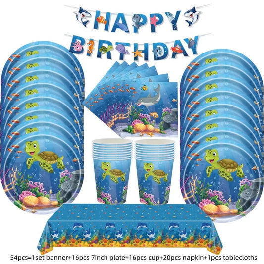 Under The Sea Party Complete Ocean Themed Happy Birthday Tableware Set