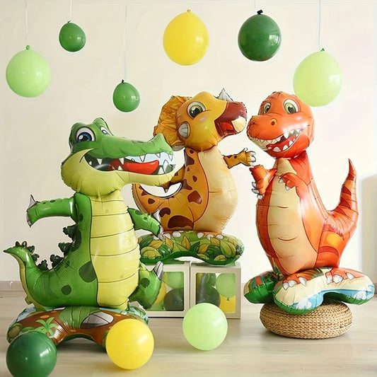 Dinosaur Party 3D Foil Dinosaur Balloons On Stand