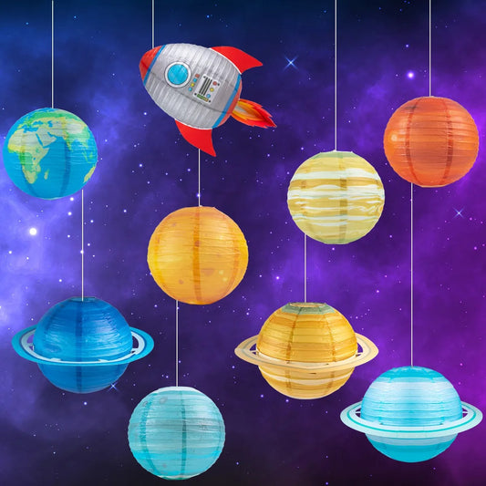 Out Of This World Space Party Hanging Planet Paper Lanterns