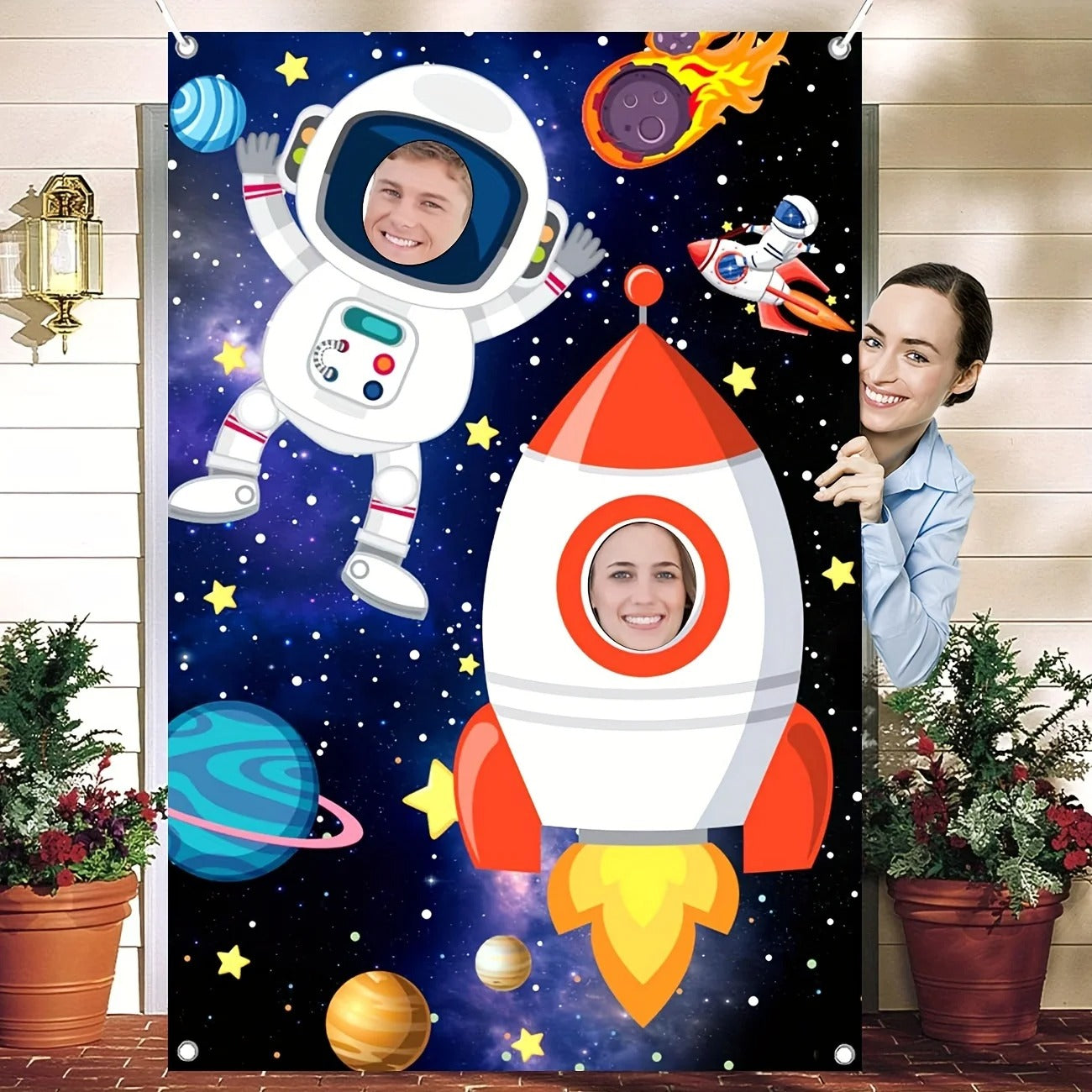 Out Of This World Space Party Photograph Background Face Cut Out