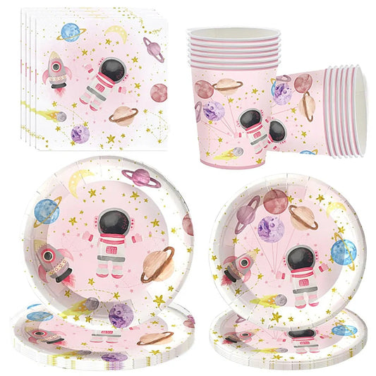 Out Of This World Space Party Pink Space Tableware Set