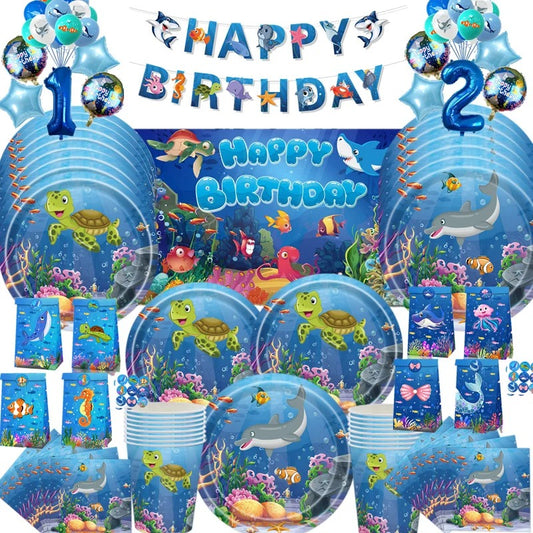 Under The Sea Party Ocean Themed Tableware Set