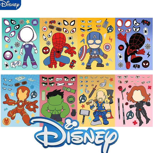 Superhero Party Spiderman/Avengers Make A Face Stickers Party Favours