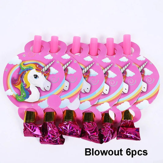 Unicorn Party Unicorn Blowers Table Accessory/Party Favour (6 pack)