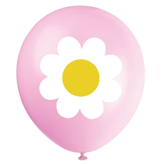 Flower Party Pink Daisy Balloons (6 pack)