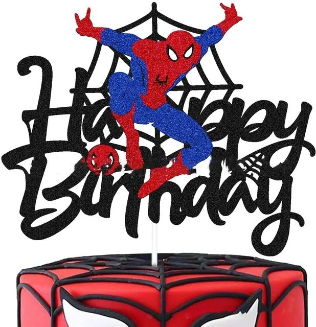 Superhero Party Spiderman Happy Birthday Cake Topper