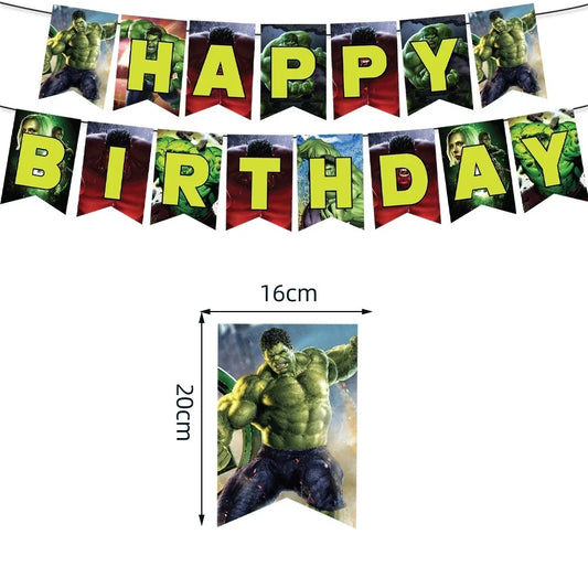 Superhero Party The Hulk Happy Birthday Banner