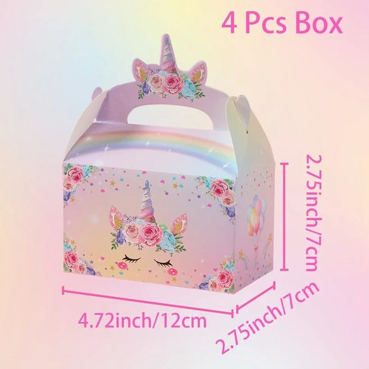 Unicorn Party Pink Floral Gift Boxes/Party Bags