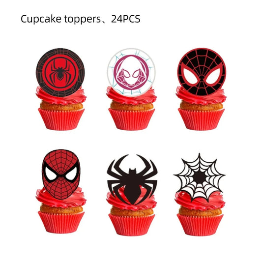 Superhero Party Spiderman Cupcake Toppers