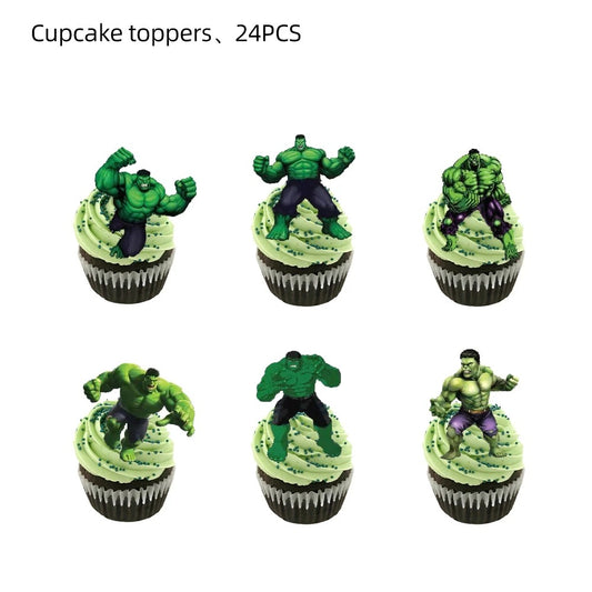 Superhero Party The Hulk Cupcake Toppers