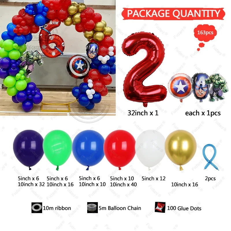 Superhero Party Avengers DIY Balloon Arch Circle (163 pieces)