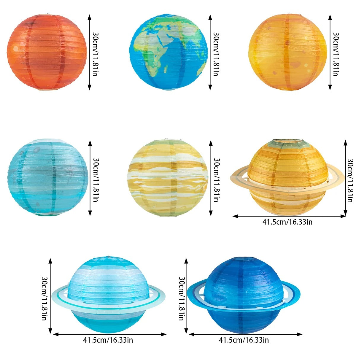 Out Of This World Space Party Hanging Planet Paper Lanterns