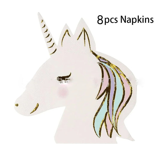 Unicorn Party Unicorn Shaped Napkins (8 pack)