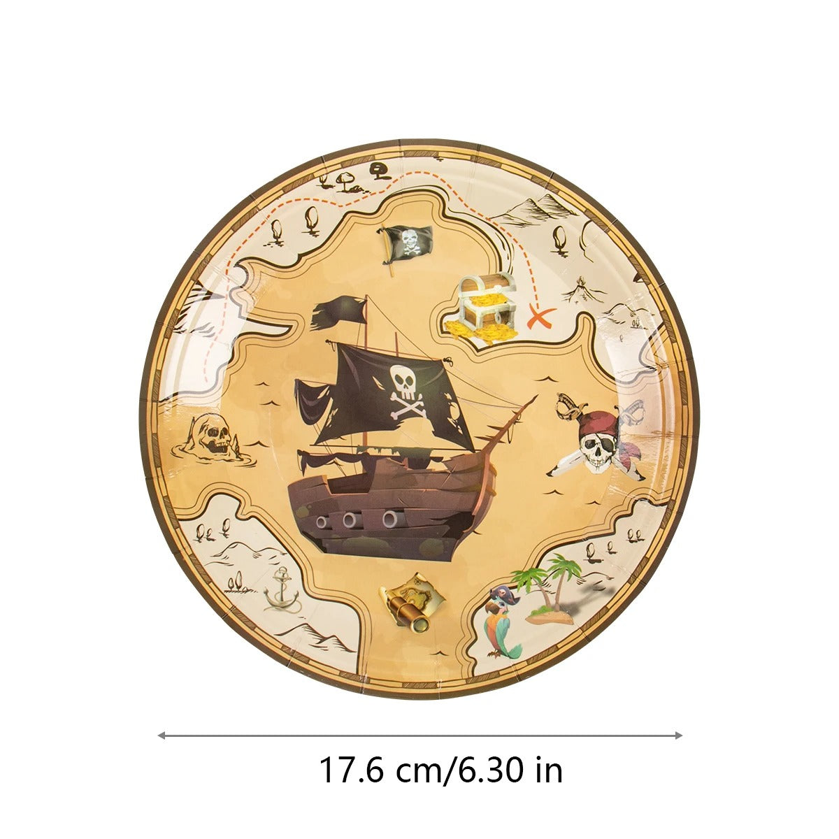 Pirate Party Traditional Treasure Map Tableware Set