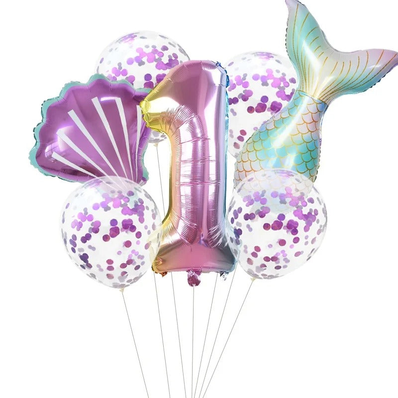 Mermaid Party 7 Piece Mermaid Tail Balloon Set