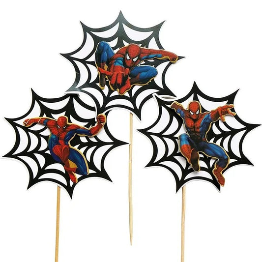 Superhero Party Spiderman Web Cake Toppers